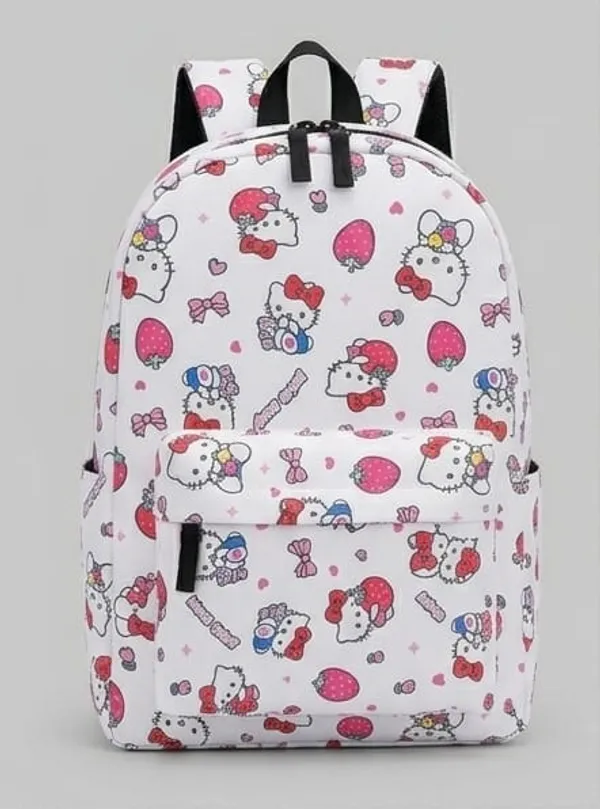 White_Polyester_Character_Print_Casual_Backpack_For_Women