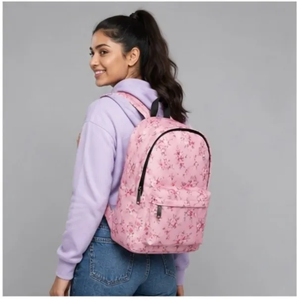 Pink_Polyester_Floral_Print_Backpack_For_Women