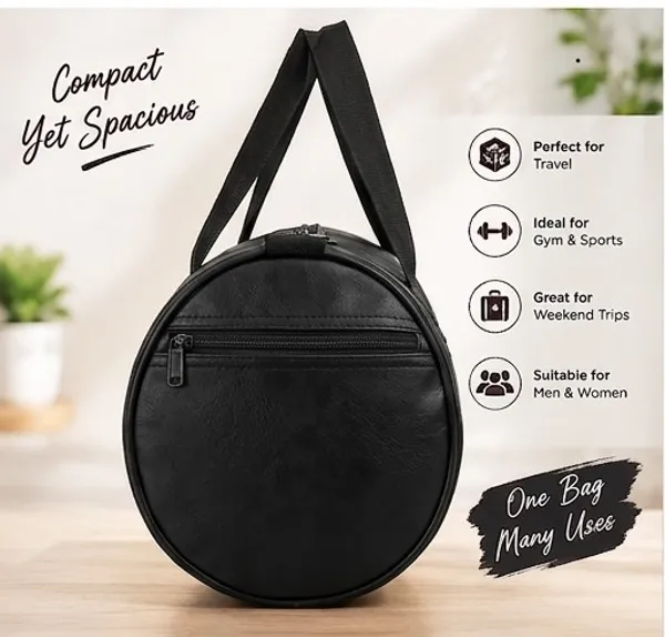 Black_Leather_Casual_Duffle_Bag_For_Unisex