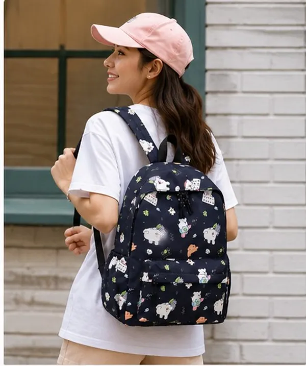 Navy_Polyester_Animal_Floral_Print_Backpack_For_Women
