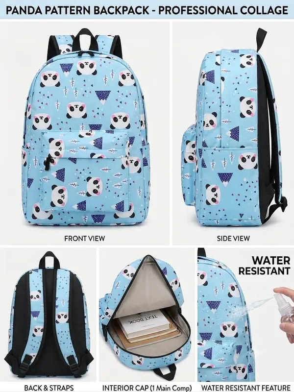 Blue_Polyester_Panda_Geometric_Print_Backpack_For_Women