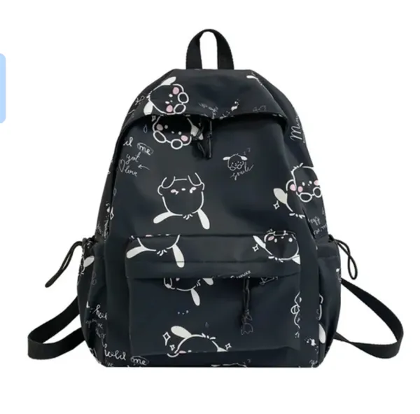 Black_Polyester_Cartoon_Print_Backpack_For_Women