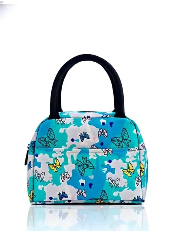Blue_Polyester_Butterfly_Floral_Print_Lunch_Tote_Bag_For_Women