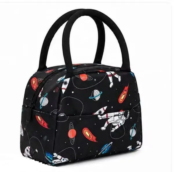 Black_Polyester_Space_Theme_Print_Handheld_Bag_For_Women