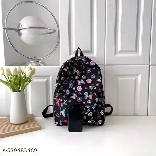Black_Polyester_Butterfly_Floral_Print_Backpack_For_Women