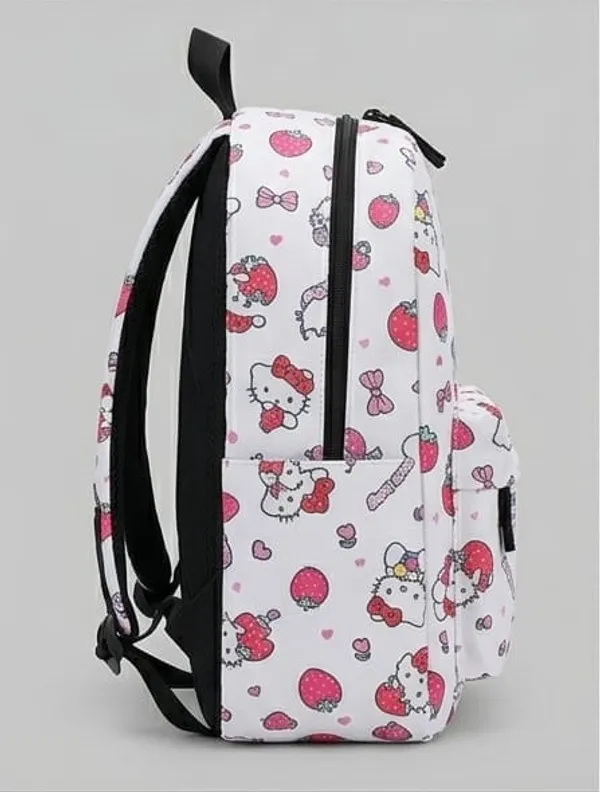 White_Polyester_Character_Print_Casual_Backpack_For_Women