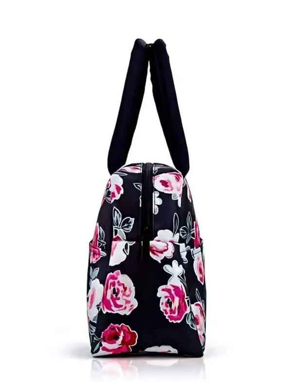 Black_Polyester_Floral_Print_Structured_Handbag_For_Women