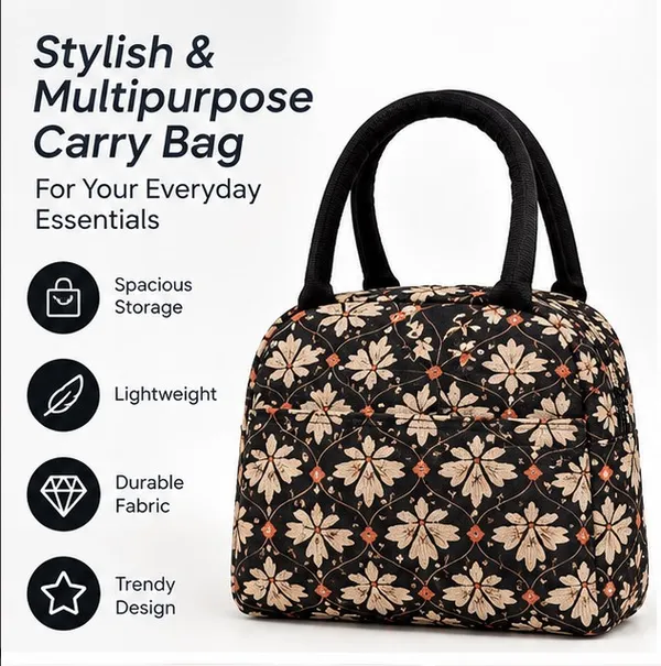 Black_Polyester_Floral_Print_Handbag_For_Women