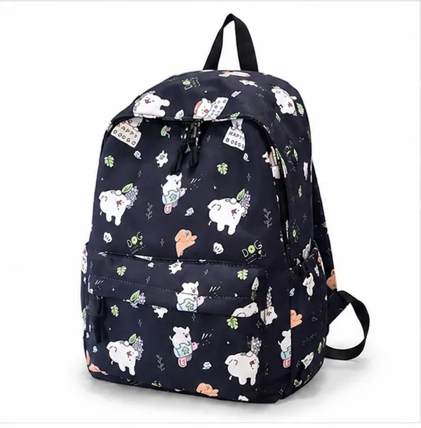 Navy_Polyester_Animal_Floral_Print_Backpack_For_Women