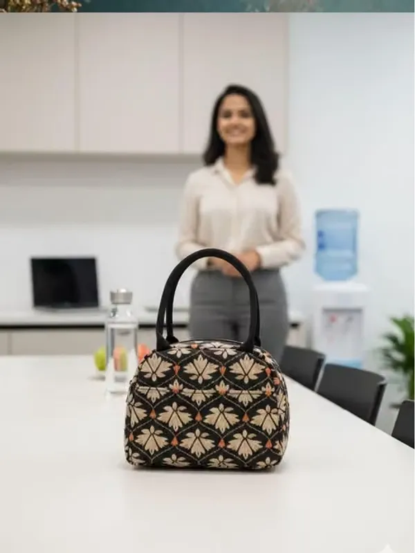 Black_Polyester_Floral_Print_Handbag_For_Women