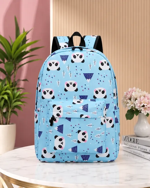 Blue_Polyester_Panda_Geometric_Print_Backpack_For_Women