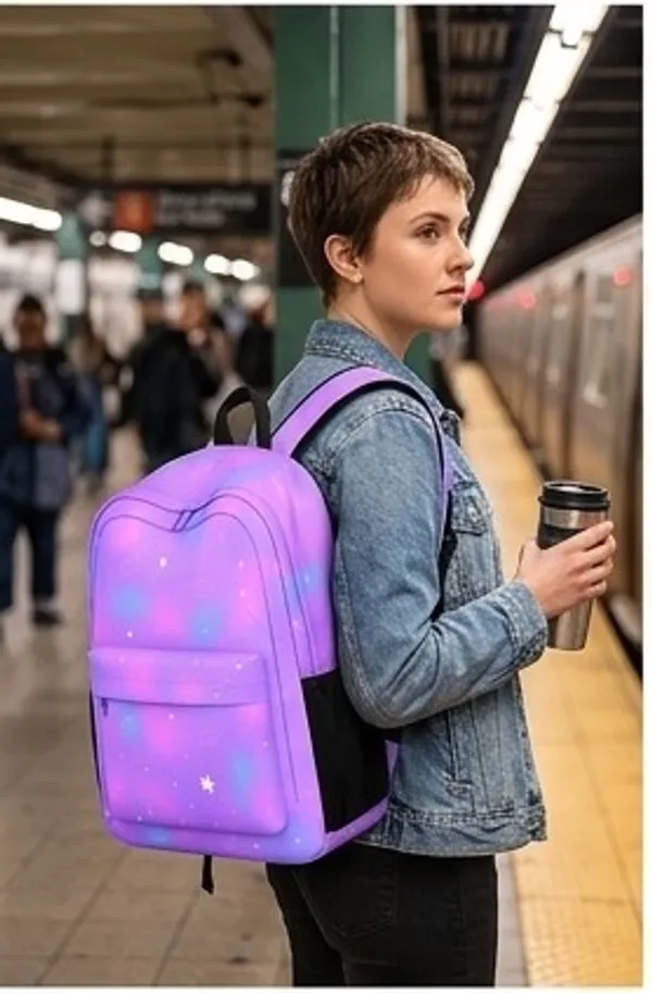 Purple_Polyester_Star_Print_Casual_Backpack_For_Women