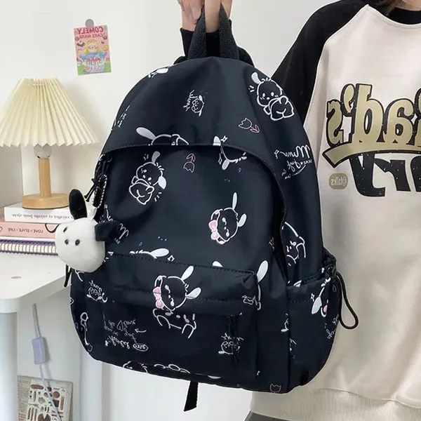 Black_Polyester_Cartoon_Print_Backpack_For_Women