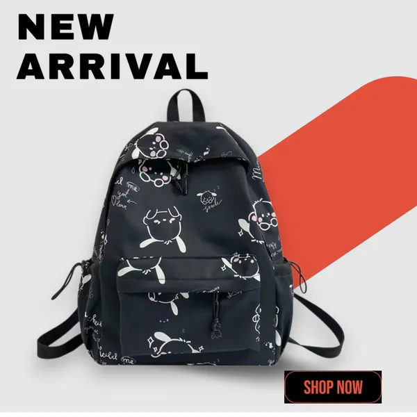 Black_Polyester_Cartoon_Print_Backpack_For_Women