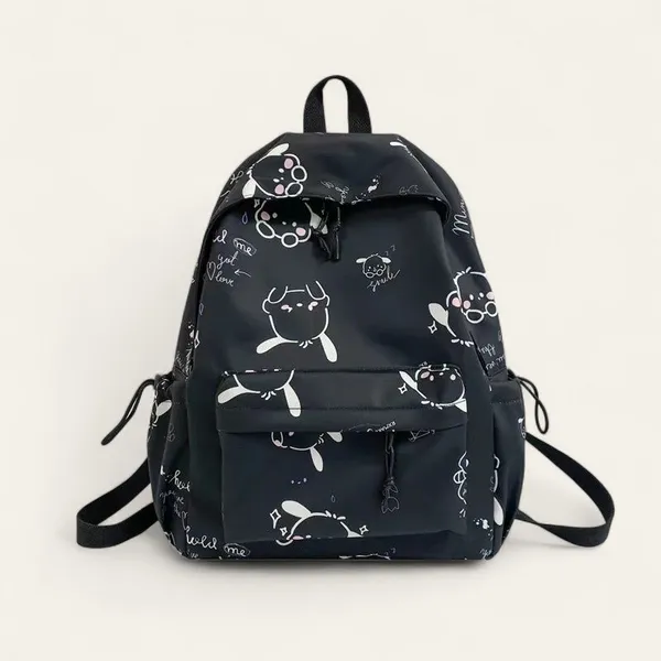 Black_Polyester_Cartoon_Print_Backpack_For_Women