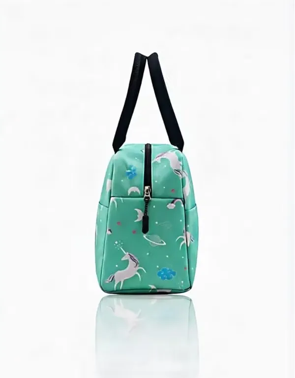 Turquoise_Polyester_Unicorn_Print_Handbag_For_Women