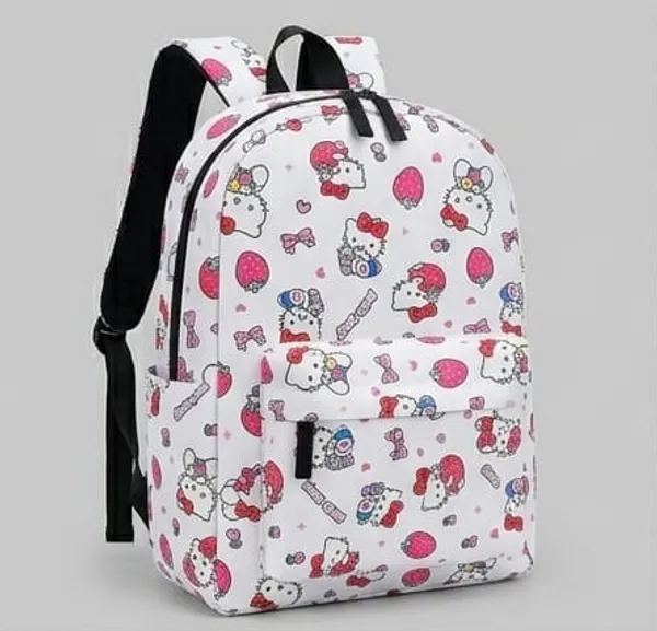 White_Polyester_Character_Print_Casual_Backpack_For_Women