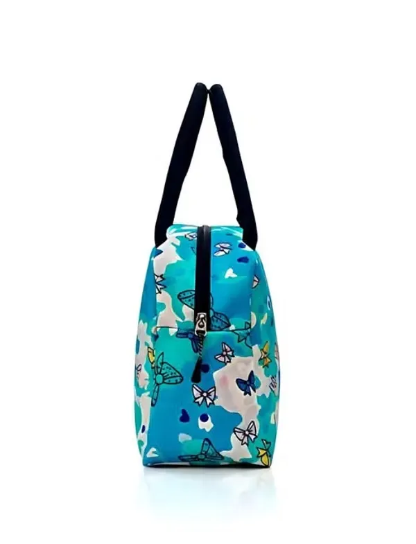 Blue_Polyester_Butterfly_Floral_Print_Lunch_Tote_Bag_For_Women