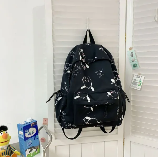 Black_Polyester_Cartoon_Print_Backpack_For_Women