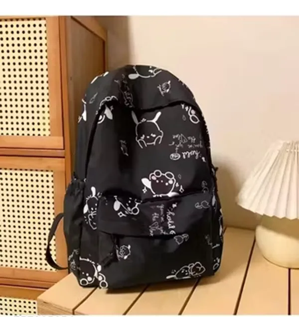 Black_Polyester_Cartoon_Print_Backpack_For_Women