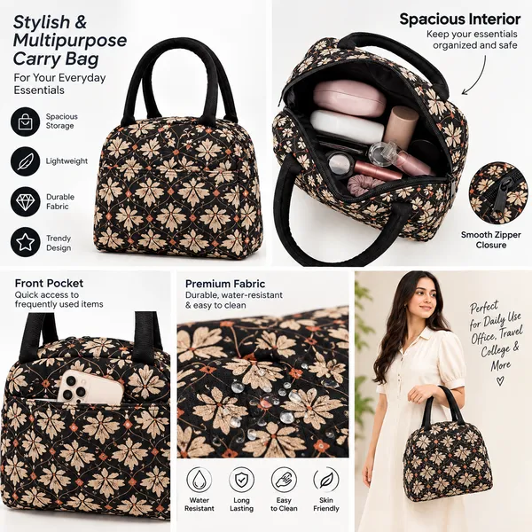 Black_Polyester_Floral_Print_Handbag_For_Women