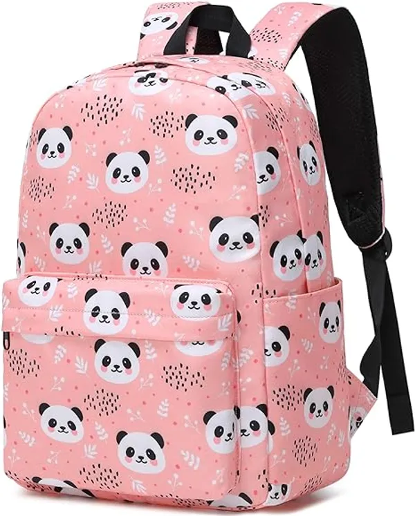 Pink_Polyester_Panda_Print_Backpack_For_Women