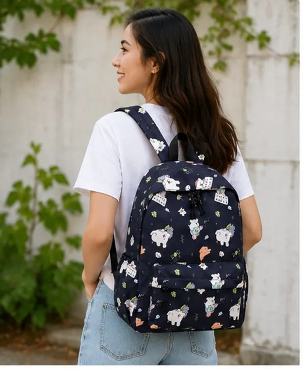 Navy_Polyester_Animal_Floral_Print_Backpack_For_Women
