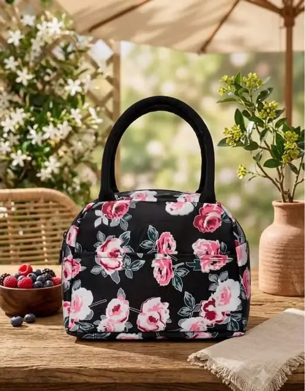 Black_Polyester_Floral_Print_Structured_Handbag_For_Women