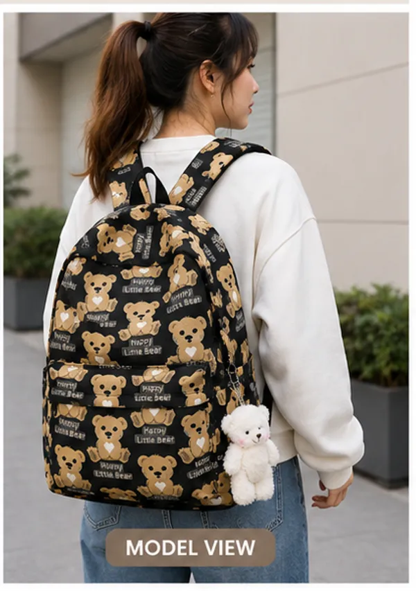 Black_Polyester_Teddy_Bear_Print_Backpack_For_Women
