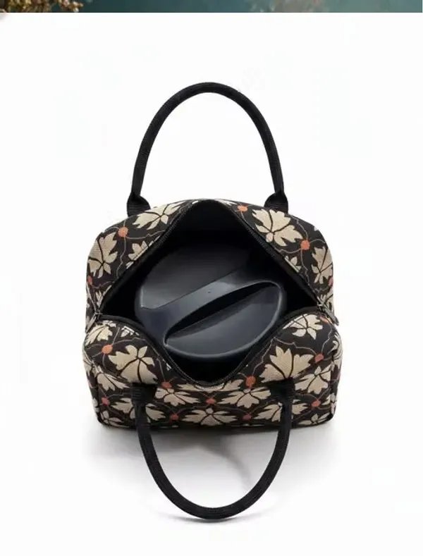 Black_Polyester_Floral_Print_Handbag_For_Women
