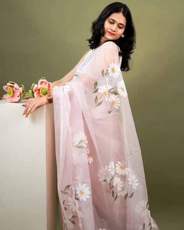 Pink_Organza_Floral_Saree_for_Women