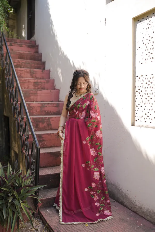 Magenta_Floral_Print_Saree_for_Women