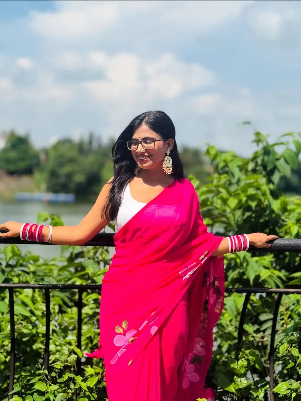 Orange_Floral_Print_Saree_for_Women