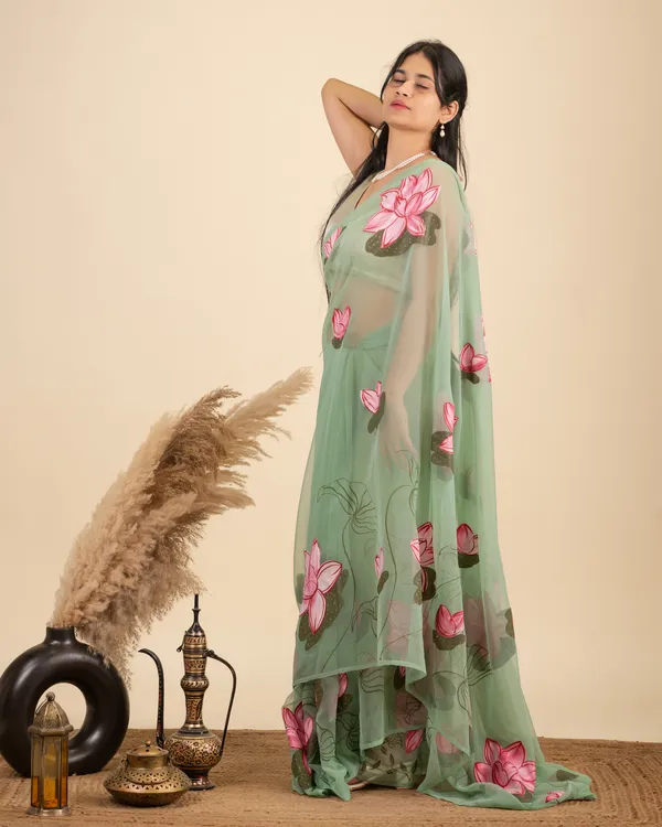 Green_Sheer_Floral_Print_Saree_for_Women
