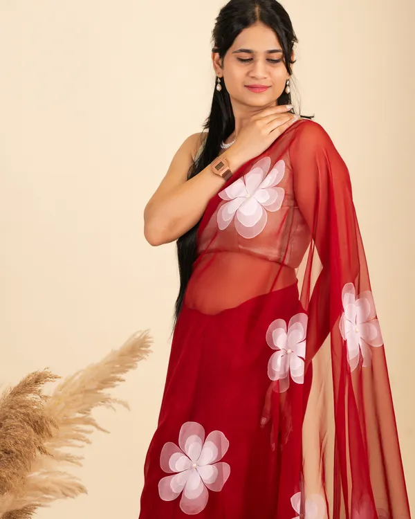 Red_Floral_Print_Saree_for_Women