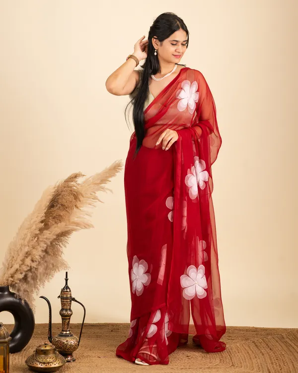 Red_Floral_Print_Saree_for_Women