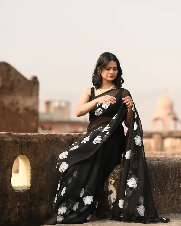 Black_Sheer_Floral_Print_Saree_for_Women