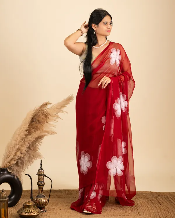 Red_Floral_Print_Saree_for_Women