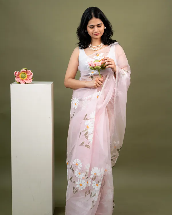 Pink_Organza_Floral_Saree_for_Women