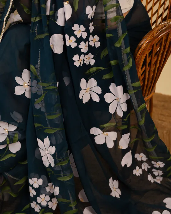 Navy_Sheer_Floral_Print_Saree_for_Women