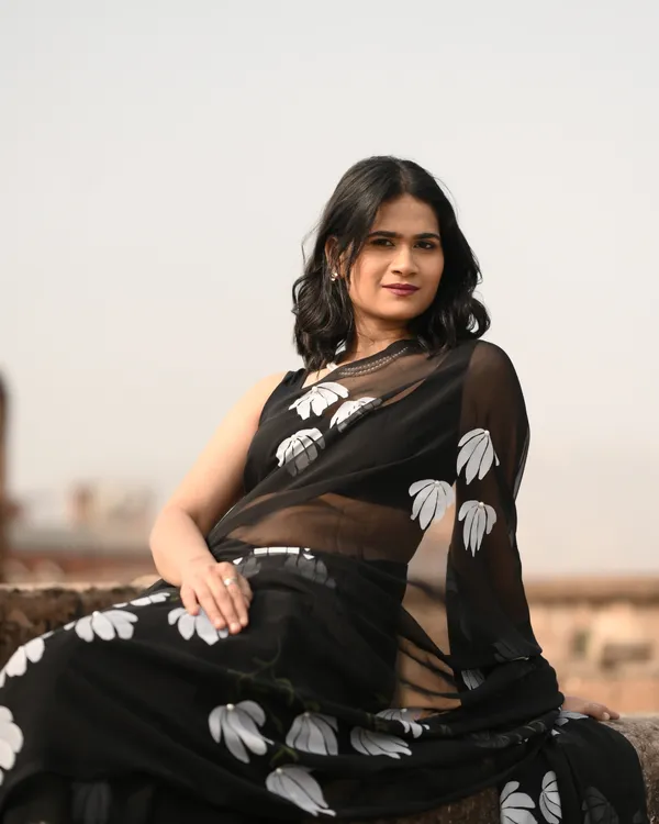 Black_Sheer_Floral_Print_Saree_for_Women