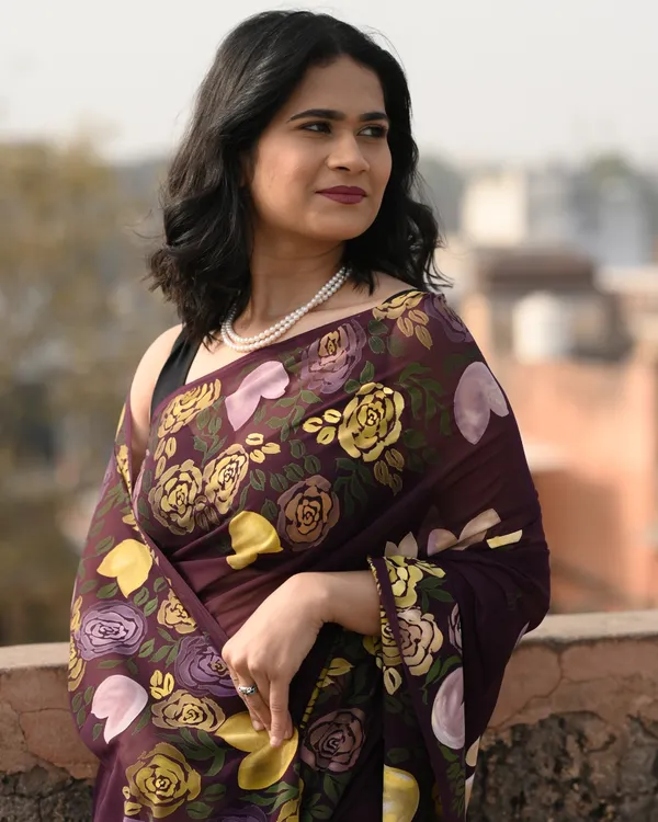 Maroon_Floral_Print_Saree_for_Women