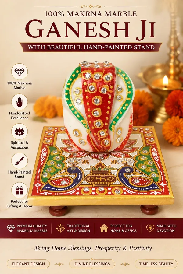 World_Famous_Makrana_Marble_Ganesh_Ji_With_Hand_Painted_Decorative_Chowki_Default_Title