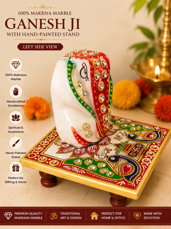 World_Famous_Makrana_Marble_Ganesh_Ji_With_Hand_Painted_Decorative_Chowki_Default_Title