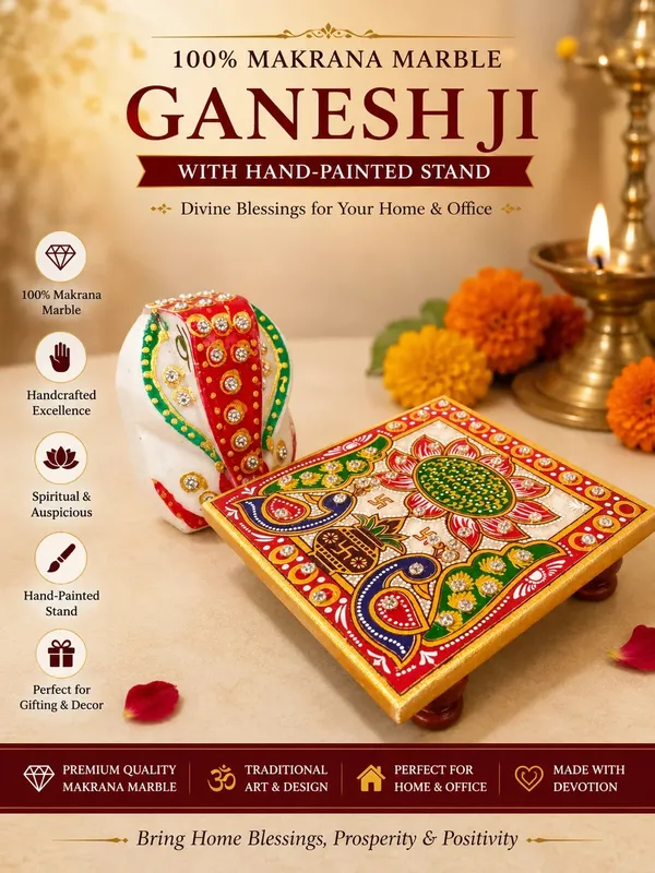 World_Famous_Makrana_Marble_Ganesh_Ji_With_Hand_Painted_Decorative_Chowki_Default_Title