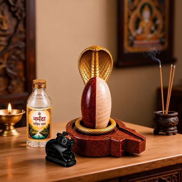 Ardhanarishwar_Shivling_100_Natural_Narmadeshwar_Plate_Jaladhari