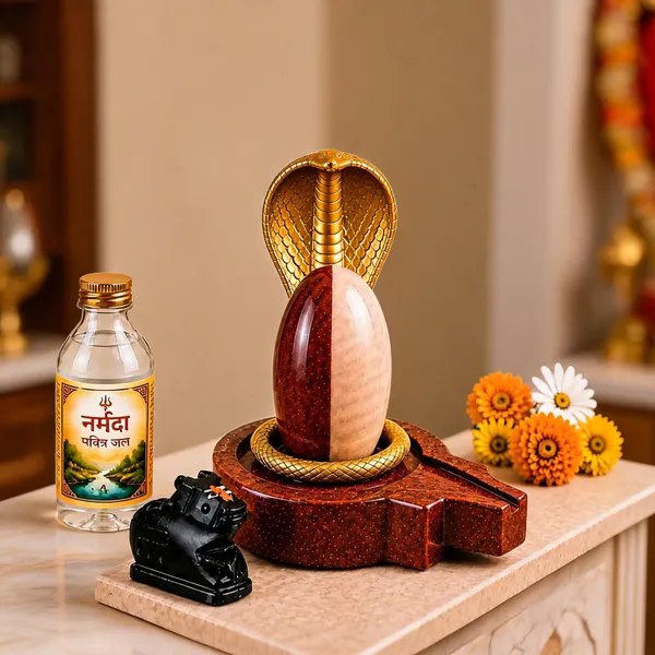 Ardhanarishwar_Shivling_100_Natural_Narmadeshwar_Plate_Jaladhari