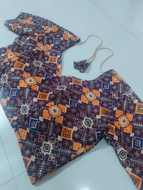 Purple_Printed_Tie-Up_Blouse_For_Women