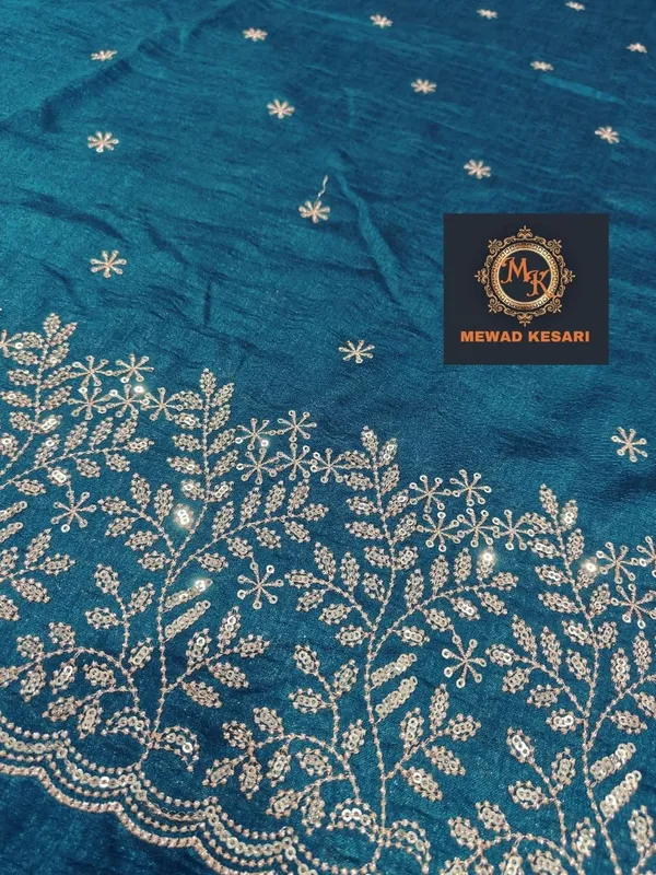 Teal_Embroidered_Traditional_Saree_for_Women