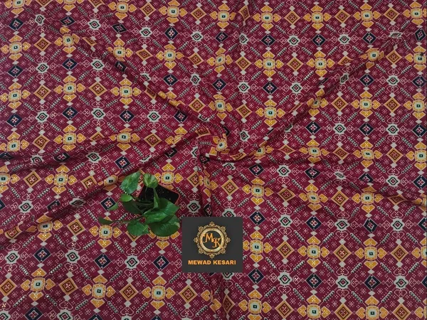 Maroon_Printed_Unstitched_Fabric_for_Men